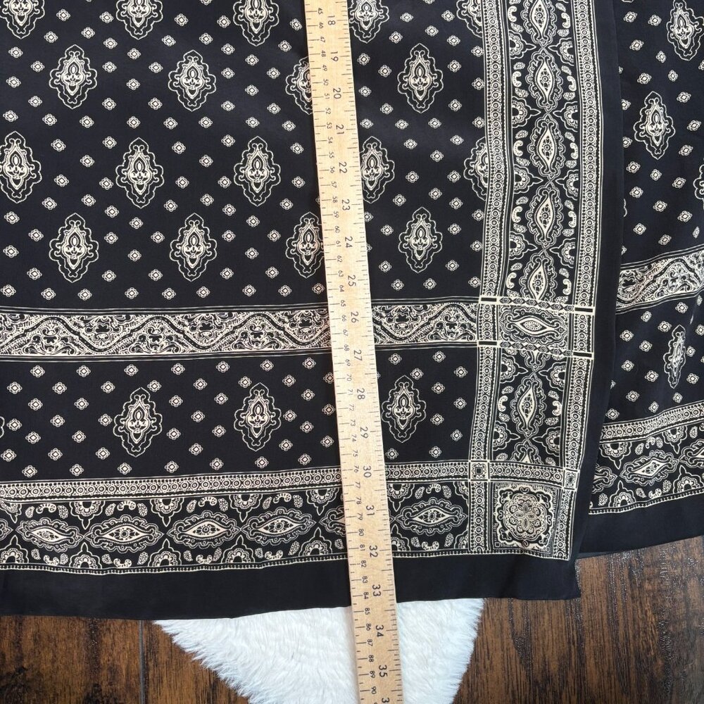 Talbots Maxi Skirt 24W Faux-Wrap Black 100% Silk Women's - Picture 7 of 9